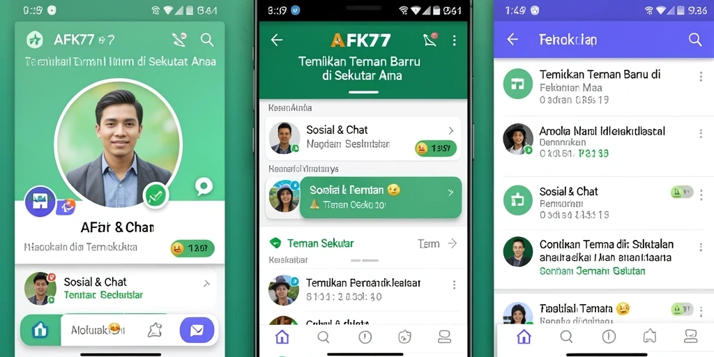 Antarmuka pengguna AFK77 yang modern dan intuitif.