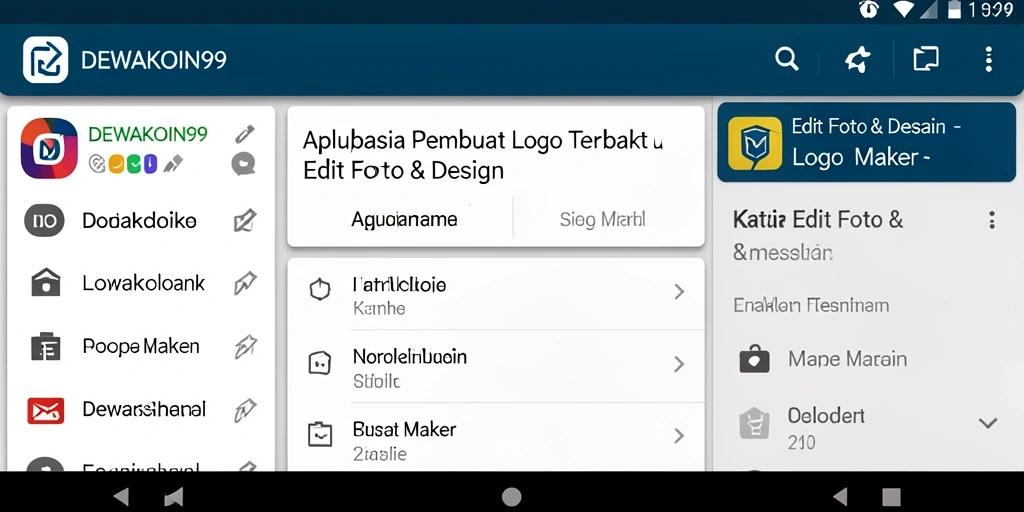 Antarmuka user-friendly DEWAKOIN99 untuk desain logo.