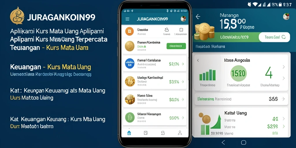 Antarmuka pengguna aplikasi Kurs Mata Uang JURAGANKOIN99 yang menarik dan informatif.