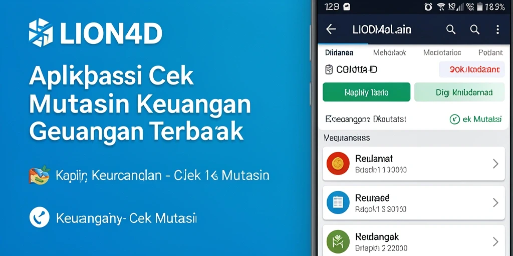 Antarmuka pengguna LION4D untuk cek mutasi keuangan yang intuitif.
