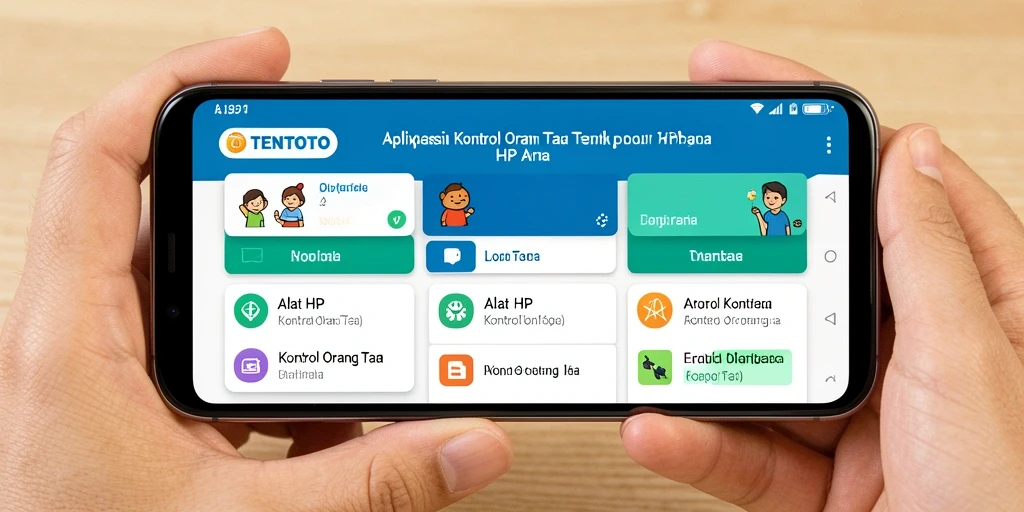 Tampilan antarmuka TENTOTO untuk kontrol orang tua.