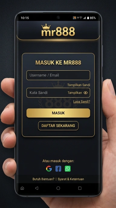 Tampilan halaman login mr888
