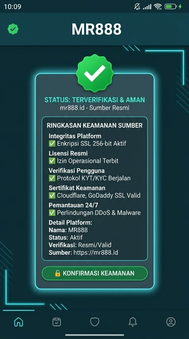 Tampilan kanal resmi mr888